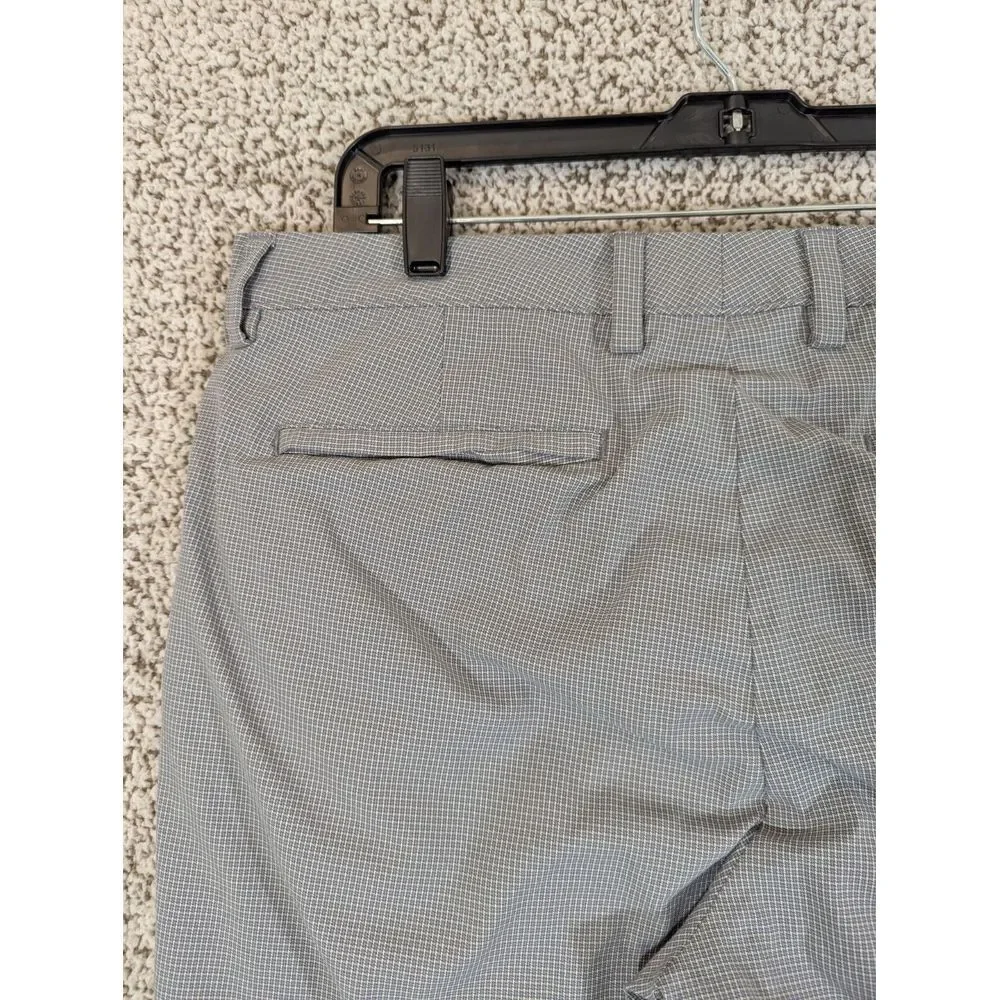 Tommy Bahama Pant Men 35x32 Gray Blue Micro Check Performance Golf Nylon Spandex